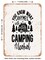 DECORATIVE METAL SIGN - You Know What Rhymes With Camping Alcohol - Vintage Rusty Look